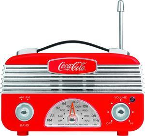 CocaCola Retro Desktop Vintage Style AMFM Battery Operated Radio RedSilver