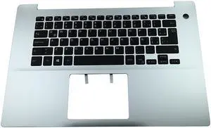 Dell Inspiron 15 5580 Silver Laptop Keyboard Palmrest Assembly KVC01 NO Touchpad Laptop Palmrest Touchpad Assembly - OEM
