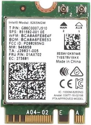 8265NGW Intel Dual Band WIRELESS-AC 8265 PCI-E M.2 Wlan BT 4.2 Wifi Card 01AX702 Laptop Wireless Cards - Wifi - OEM
