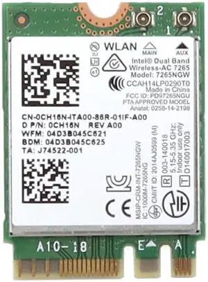 7265NGW Intel Dual Band WIRELESS-AC 7265 PCI-E M.2 Wlan BT 4.2 Wifi Card CH16N Laptop Wireless Cards - Wifi