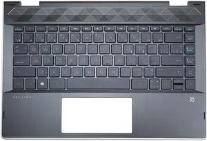 HP Pavilion 14-DD 14T-CD Laptop Keyboard Palmrest Assy Silver Black L18946-DB1 Laptop Palmrest Touchpad Assembly - OEM