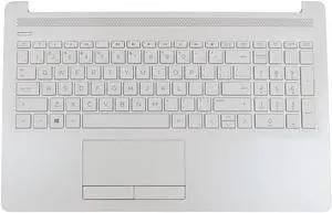 HP 15-DB 15T-DA ENG/FR-CAN Keyboard Palmrest Touchpad Assembly White L20388-DB1 Laptop Palmrest Touchpad Assembly - OEM