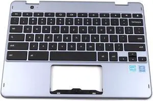 BA98-01445A_NOTP Samsung Plus XE521QAB Keyboard Palmrest Assembly Silver BA98-01445A NO Touchpad Laptop Palmrest Touchpad Assembly