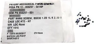 HP Nylok Patch BSE30 1.2D 1L 2.9D Flat Head Screws 1916 PCS Package 858297-001 Clearance Sale - OEM