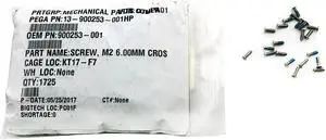 HP Nylok Patch M2X6MM Cross Flat Head Screws 1725 Pieces Package 900253-001 Clearance Sale - OEM