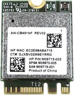 RTL8821CE HP Realtek PCI-E M.2 802.11AC Wlan Bluetooth 4.2 Wifi Card M09715-002 Laptop Wireless Cards - Wifi