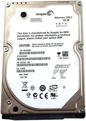 ST9120823AS Seagate 120GB 2.5" 8MB Cache Sata 3.0GB/S Hard Disk Drive 9S5133-501 Hard Drives - Sata