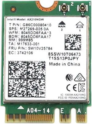 AX210NGW Intel M.2 2230 Wifi 6E 802.11AX Bluetooth 5.3 Wireless Card 5W10V25784 Laptop Wireless Cards - Wifi - OEM