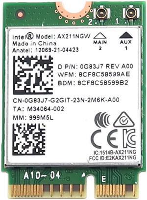 G83J7_UA Intel AX211NGW 2.4GBPS M.2 2230 CNVIO2 802.11AX Wifi 6E Bluetooth 5.3 Card G83J7 Laptop Wireless Cards - Wifi