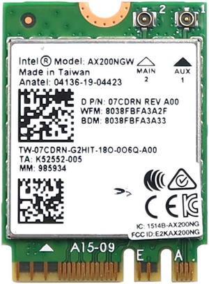 7CDRN_UB 07CDRN Intel Gig+ AX200NGW M.2 2230 Pcie USB Wifi 6 802.11AX Bluetooth 5.2 Card 7CDRN Laptop Wireless Cards - Wifi