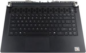 Used  Acceptable 0P3H1UC 00P3H1 Dell Alienware M15 R5 US English Keyboard Palmrest Touchpad Assembly Black 0P3H1 Laptop Palmrest Touchpad Assembly