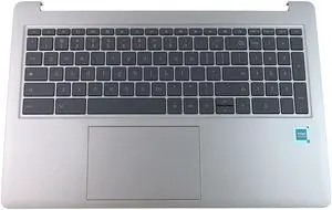 HP Chromebook 15A-NB US Keyboard Palmrest Touchpad Assembly Silver N45576-001 Laptop Palmrest Touchpad Assembly