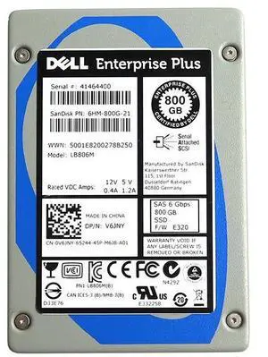 LB806M Sandisk Lightning 800GB 2.5" MLC SAS 6.0GB/S SSD V6JNY 0V6JNY 6HM-800G-21 SSD - Solid State Drives