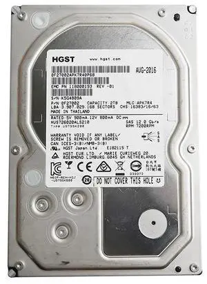HUS726020ALS210 Hitachi 2TB 3.5" 7200RPM 128MB Cache SAS 12.0GB/S HDD 0F27002 Hard Drives - SAS - OEM