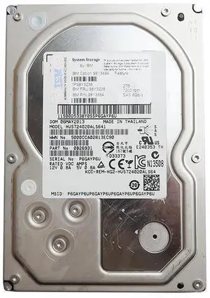 HUS724020ALS641 Hitachi 2TB 3.5" 64MB Cache SAS 6.0GB/S HDD 98Y3684 0B26931 Hard Drives - SAS