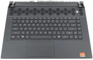NC97W_UC 0NC97W Dell Alienware M16 R1 Laptop US Keyboard Palmrest Touchpad Assembly Black NC97W Laptop Palmrest Touchpad Assembly