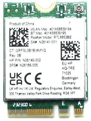 RTL8852BE Realtek Wifi 6 802.11AX Pcie M.2 Bluetooth 5.2 Card N26140-002 Laptop Wireless Cards - Wifi