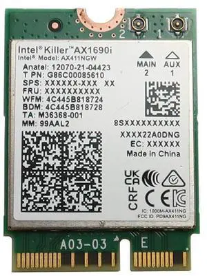 G86C00085610_UA Intel AX411NGW Wifi 6E 802.11AX M.2 Bluetooth 5.3 Wireless Card G86C00085610 Laptop Wireless Cards - Wifi