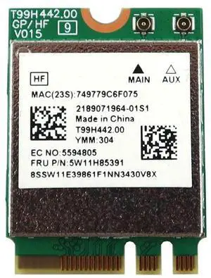 5W11H85391_UA Mediatek MT7921 Pcie M.2 Wifi 6 802.11AX Bluetooth 5.2 Wireless Card 5W11H85391 Laptop Wireless Cards - Wifi