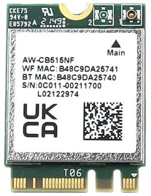 0C011-00211700_UA Azurewave AW-CB515NF M.2 2230 USB PCI-E Wifi 5 Bluetooth 5.0 Card 0C011-00211700 Laptop Wireless Cards - Wifi