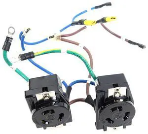 GROUNDING LOCKING RECEPTACLE WITH CABLES COMPATIBLE REPLACEMENT SPARE PART FOR RONG FENG E-250 250V 20A AC NEMA L6-20