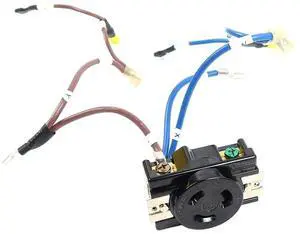 GROUNDING LOCKING RECEPTACLE WITH CABLES COMPATIBLE REPLACEMENT SPARE PART FOR RONG FENG E-250 250V 20A AC NEMA L6-20