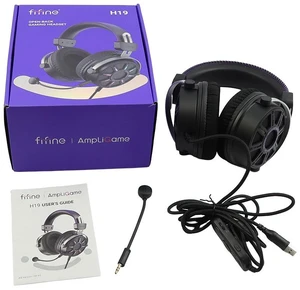 H19 Fifine Ampligame Open Back Design Wired USB Gaming Headset Black Purple Headsets