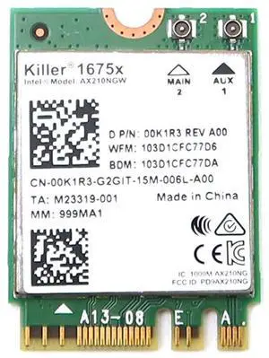 0K1R3_UA 00K1R3 Intel AX210NGW M.2 2230 Wifi 6E 802.11AX PCI-E Bluetooth 5.3 Wireless Card 0K1R3 Laptop Wireless Cards - Wifi