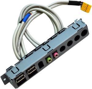 505073-001 HP Pavilion P6000 Series Desktop USB Audio Port I/O Panel W/ Cable US I/O Boards- Video Audio USB IR DC TV PWR