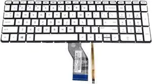 V150626IS1 US HP 15-AY Envy 15-AS Pavilion 15-AU Silver Backlight Keyboard 6037B0126201 Laptop Keyboards - OEM