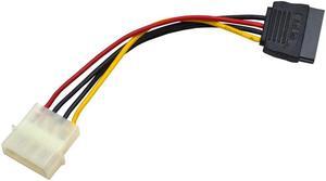 LOT OF 10 Aslink 6-INCH 4-PIN Molex TO 15-PIN Sata HDD Hard Drive Power Cable Sata Cable Lots