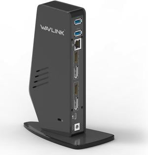 Wavlink USB C Laptop Docking Station Dual 5K/4K@60Hz Monitors with 65W Host Charging Compatible with Thunderbolt 4/3 USB-C Windows/Mac/Chrome - 2 HDMI, 2 DP, 2 USB C, 3 USB 3.0 Gigabit Ethernet, Audio
