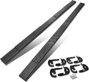 DNA Motoring STEPB-ZTL-8168-BK For 2004 to 2014 Ford F150 SuperCrew Cab 4.9" Stainless Steel Flat Running Board Side Step Nerf Bar 10 11 12 13