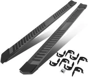 DNA Motoring STEPB-ZTL-8087-BKSS For 2004 to 2014 Ford F150 Crew Cab Pair 6" Stainless Steel Nerf Step Bar Running Boards 05 06 07 08 09 10 11 12 13