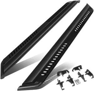 For 2018 to 2021 Jeep Wrangler JL Unlimited 4-Door Pair of Oval Side Step Nerf Bar Running Boards with Dropped Step Plate 19 20