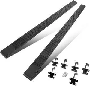 For 2019 to 2021 Ram 1500 Crew Cab Pair 5" Stainless Steel Honeycomb Step Pad Flat Side Step Nerf Bar Running Board 20