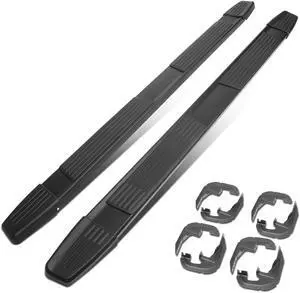 DNA Motoring STEPB-ZTL-8109-BK For 19-20 Chevy Silverado GMC Sierra Crew Cab Pair 6"Aluminum Nerf Step Bar Running Boards 19 Matte Black