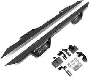 DNA Motoring STEPB-G222-022 For 19-20 Ram Truck 1500 Crew Cab Pair Running Board 3" Side Rock Rail Nerf Step Bar 19