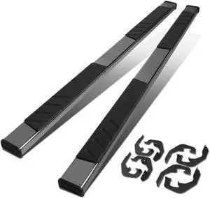 For 2007 to 2019 Chevy Silverado GMC Sierra 1500-3500HD Crew Cab 5" Black Powdercoated Flat Side Step Nerf Bar Running Board 16