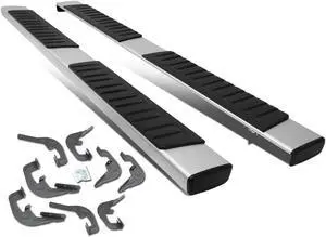 DNA Motoring STEPB-ZTL-8054 For 2007 to 2019 Chevy Silverado / GMC Sierra Crew Cab Aluminum 6" Side Step Nerf Bar Running Board 08 09 10 11 12 13 14 15 16