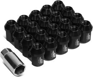 J2 Engineering LN-T7-006-15-BK J2 Engineering 7075 -T6 Forged Aluminum M12X1.5 20Pcs 35mm Height Close -End Lug Nut Set w / Socket Adapter (Black)
