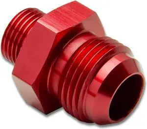 DNA Motoring FT-4910-004-RD 10AN Anodized T-6061 Aluminum Red Straight Oil Line Fitting Adapter (5/8-18 UNF)