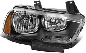 DNA Motoring OEM-HL-0035-R For 2011 to 2014 Dodge Charger 1PC Factory Style Driving Headlight Headlamp Assembly Right / Passenger Side 12 13 CH2503232