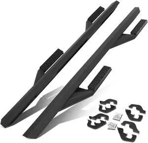 For 2017 to 2019 Chevy Silverado GMC Sierra 1500 2500HD 3500HD Crew Cab 3.35" Tubing L-Bar Running Board Side Step Bars 18