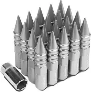 DNA Motoring LN-ZTL-9029-15-SL 20-Piece M12 x 1.5 Aluminum Alloy Wheel Lug Nuts +1 X Deep Drive Extension (Silver)
