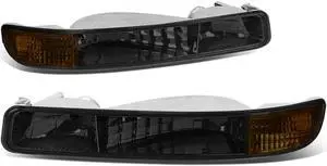 DNA Motoring BL-SIE99-SM-AM-SG SMOKE HOUSING TINTED LENS AMBER CORNER BUMPER LIGHT FOR 99-06 GMC SIERRA/YUKON