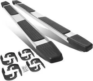 DNA Motoring STEPB-ZTL-8149-525-SS For 2004 to 2014 Ford F-150 Crew Cab Pair 6" Stainless Steel Flat Side Step Nerf Bar Running Boards 05 06 07 08 09 10 11 12 13