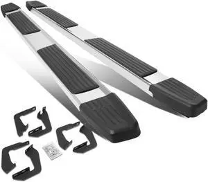 For 2007 to 2021 Toyota Tundra Double Cab Pair 6" SS Flat Side Step Nerf Bar Running Boards 08 09 10 11 12 13 14 15 16 17 18 19