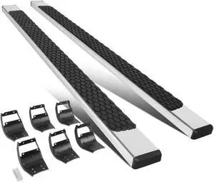 DNA Motoring STEPB-ZTL-8218-SS For 2015 to 2020 Ford F-150 F-250 F-350 Super Crew Cab 5" Stainless Steel Flat Side Step Nerf Bar Running Boards 16 17 18 19