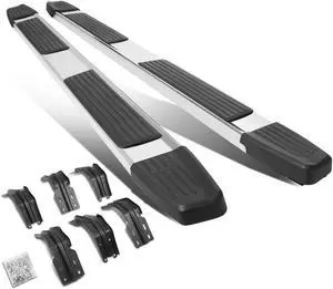 DNA Motoring STEPB-ZTL-8153-525-SS For 1999 to 2016 Ford F250-F550 Super Duty Super Crew Cab Pair 6" Stainless Steel Flat Side Step Nerf Bar Running Boards 00 01